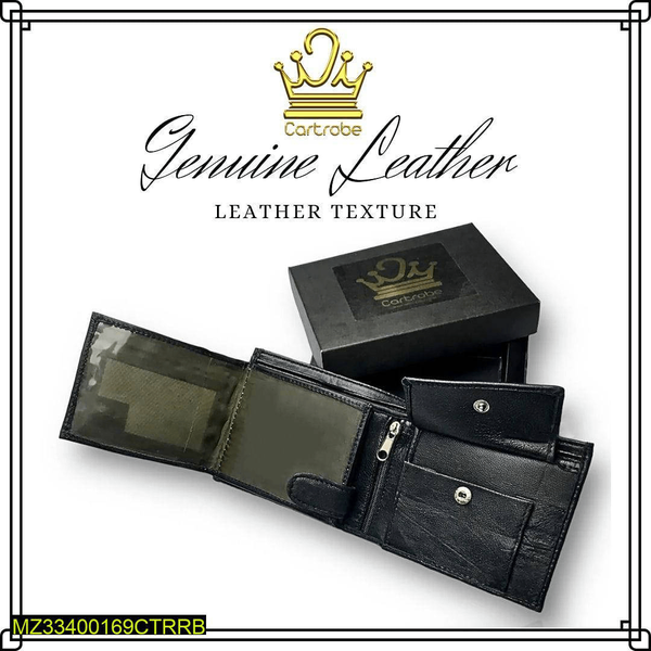 Man's leather plain Bifold Wallet