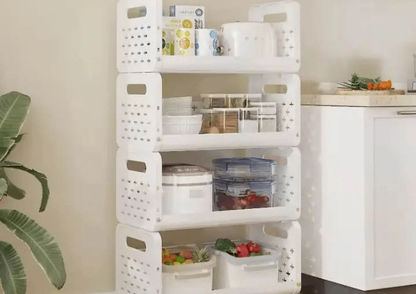 Étagère de rangement modulable à roulettes