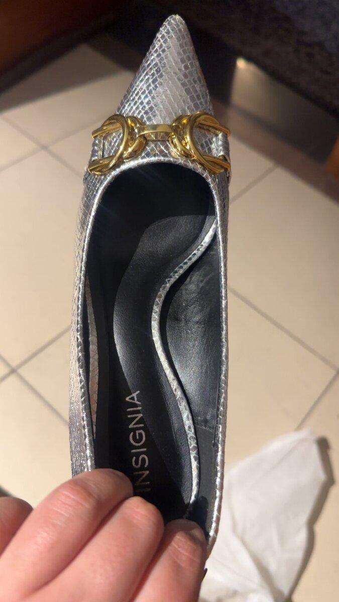 Insignia gray coat shoes