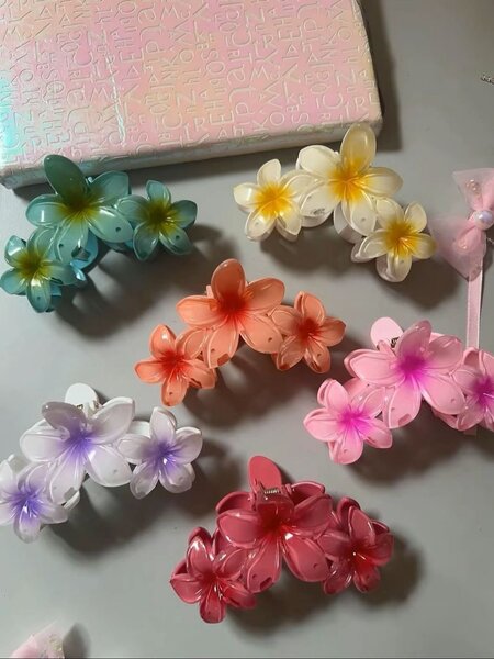 Pinces à cheveux fleurs colorées