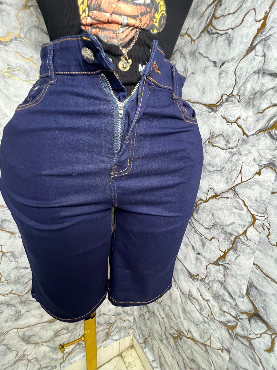 Short en jean taille haute