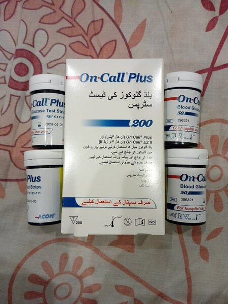 ON CALL PLUS GLUCOMETER 200 SUGAR TESTING STRIPS 4 X 50