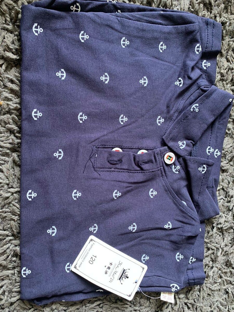 T-shirt polo enfant ancre