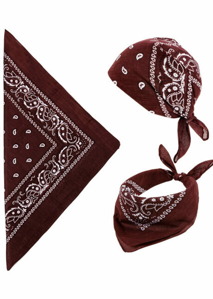 Bandana en coton marron