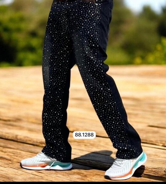 Pantalon noir à paillettes pour homme