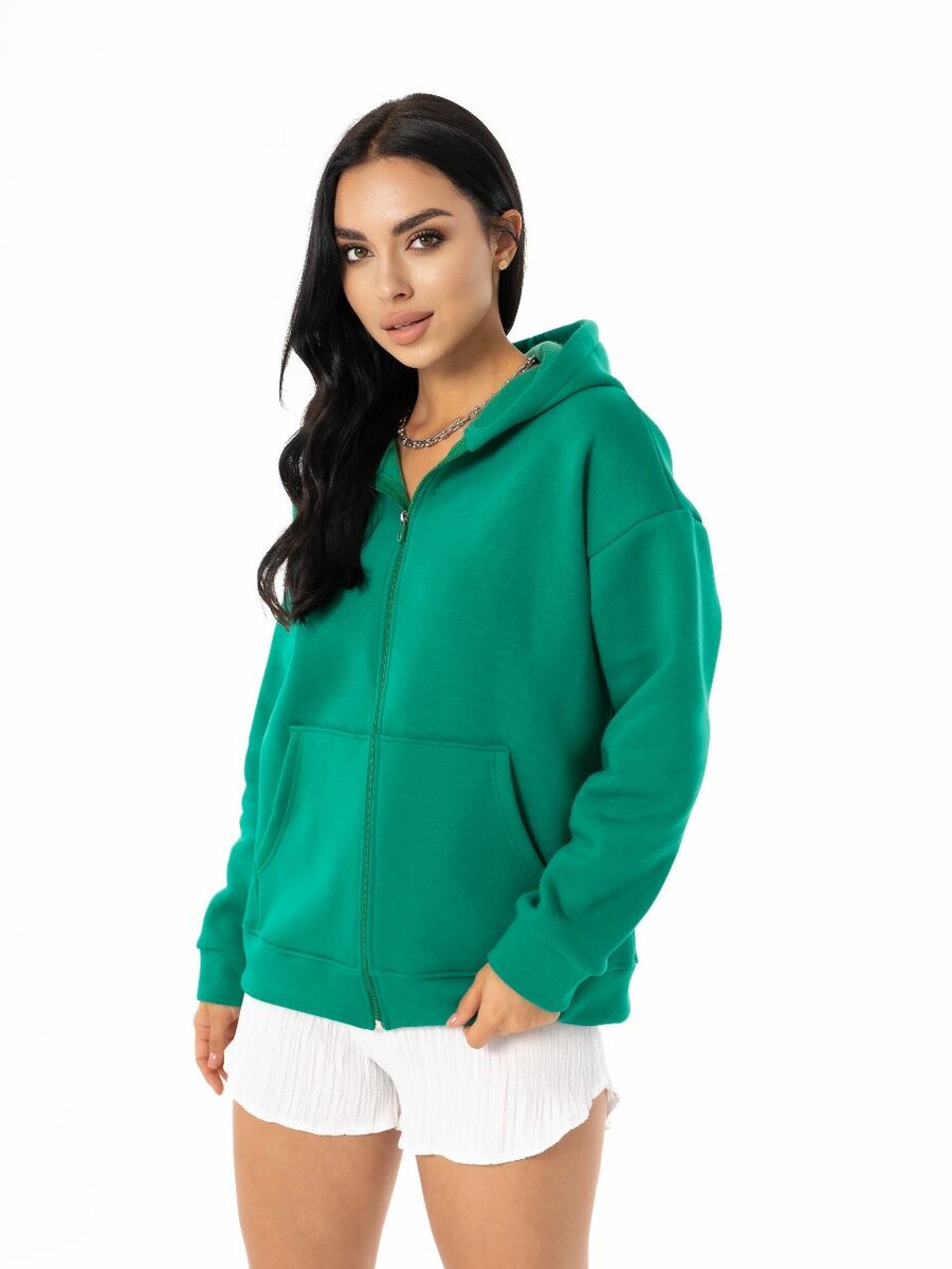 Зип Худи оверсайз с начёсом на молнии