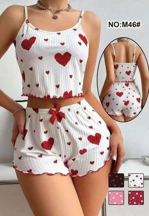 Pyjama sexy imprimé coeur