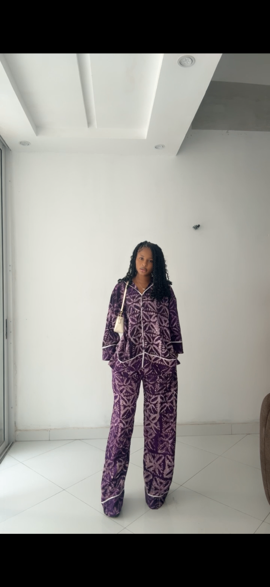 Pyjama en satin africain chic