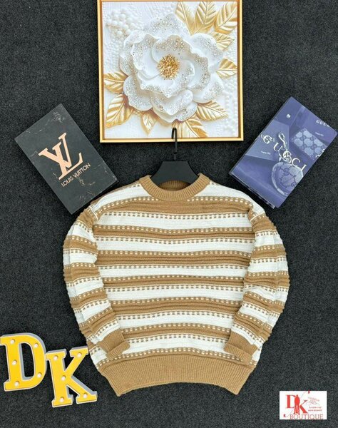 Pull rayé en maille chic