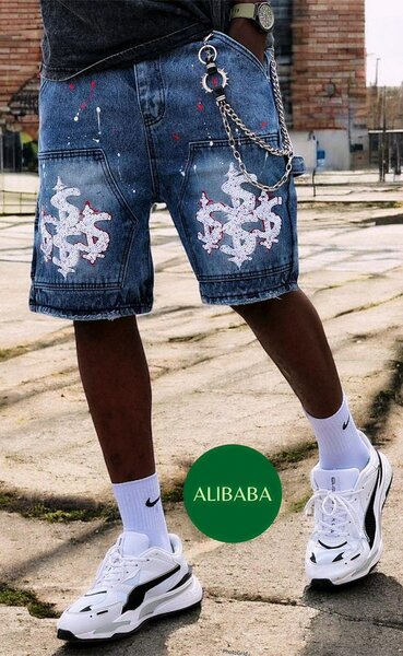 Short en jean décontracté homme