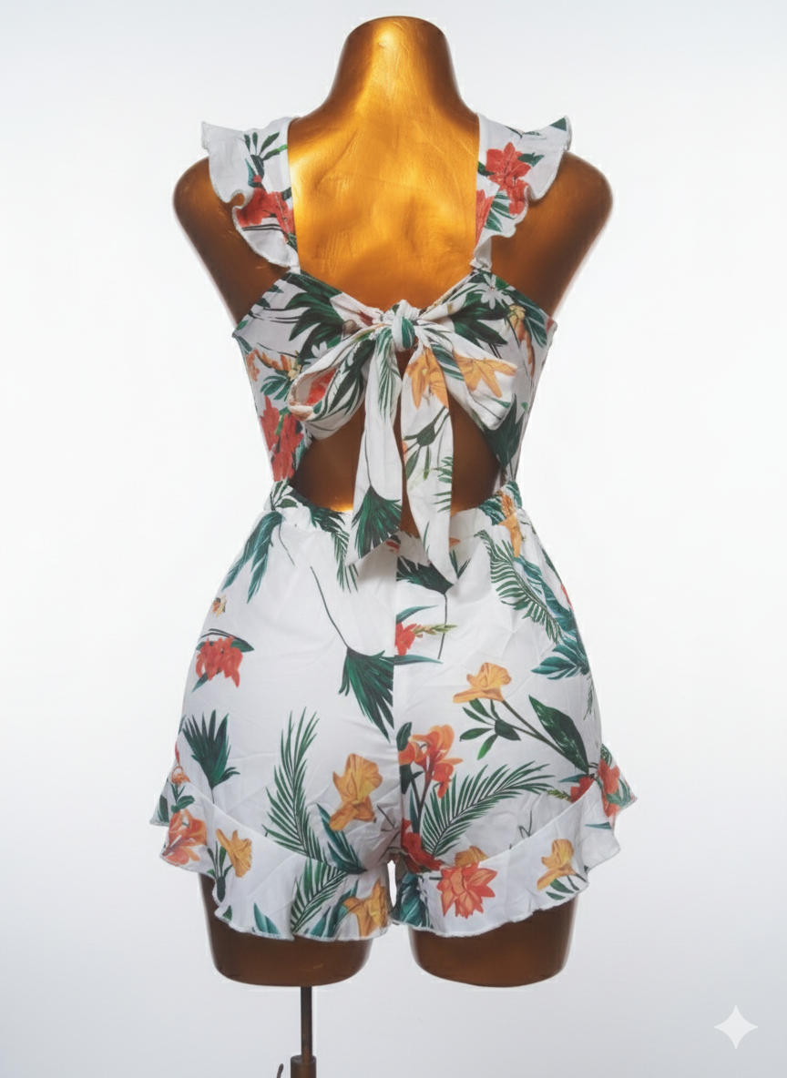 Combishort fleuri d'été