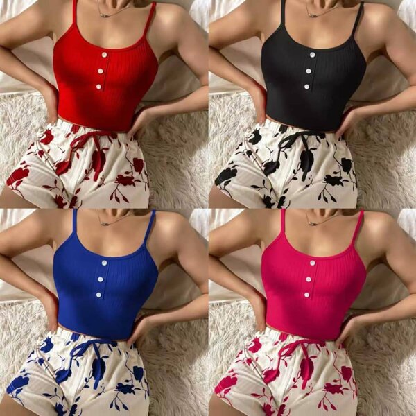 Ensemble Débardeur et Short Fleuri