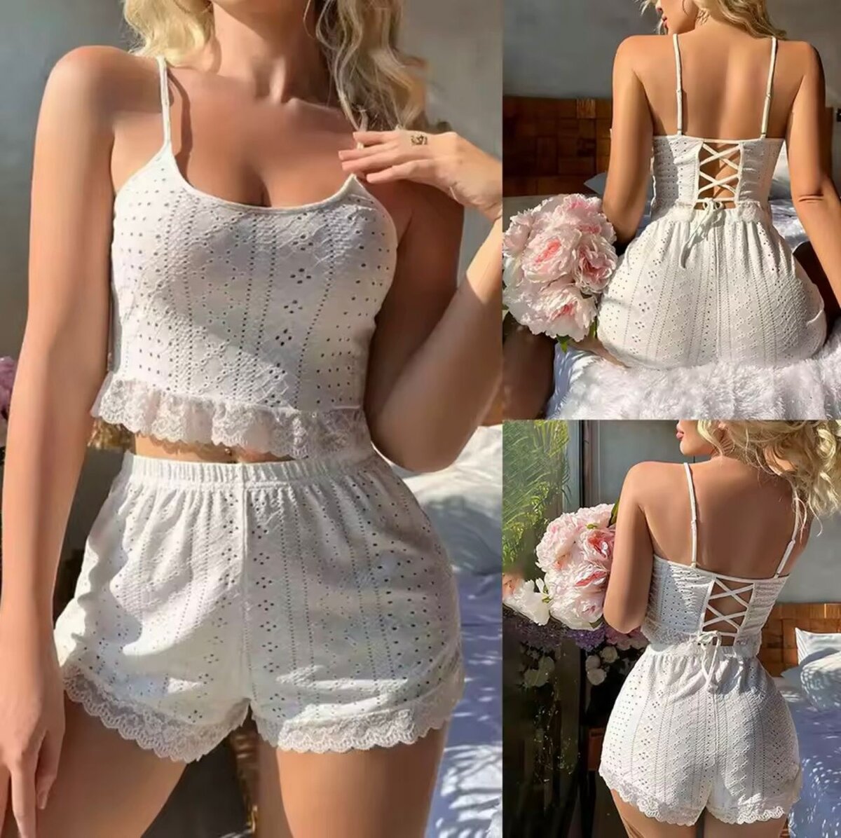 Ensemble de pyjama dentelle chic