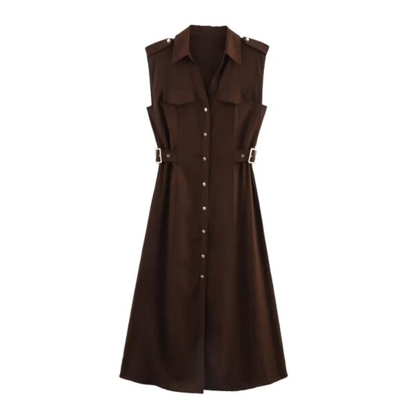 Robe sans manches élégante femme