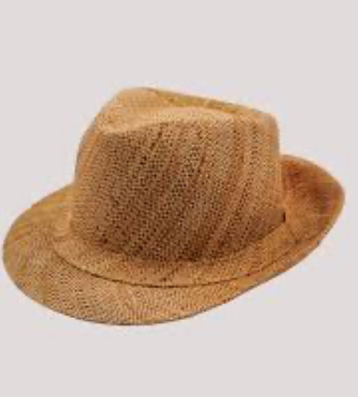 Chapeau en raphia marron