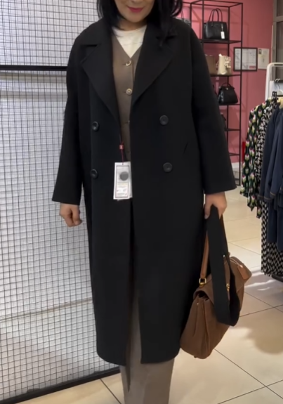 Женское черное пальто