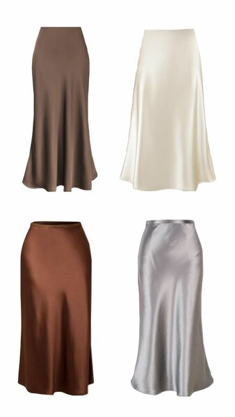 Jupe mi-longue satin élégante