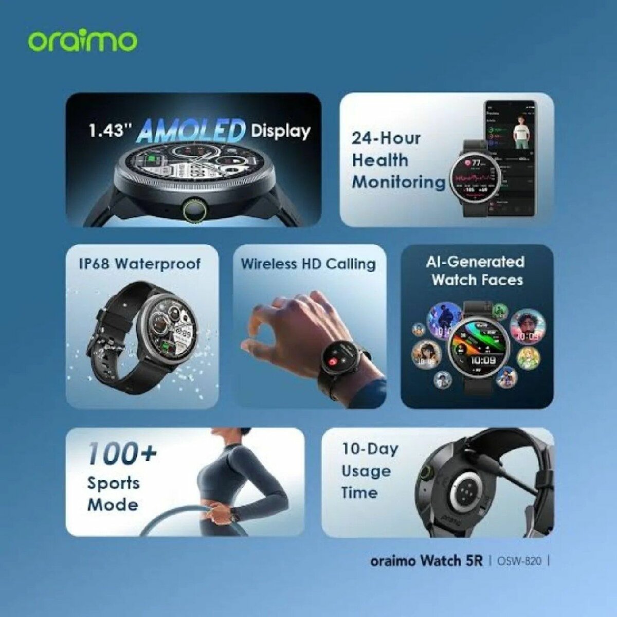 Montre connectée oraimo Watch 5R