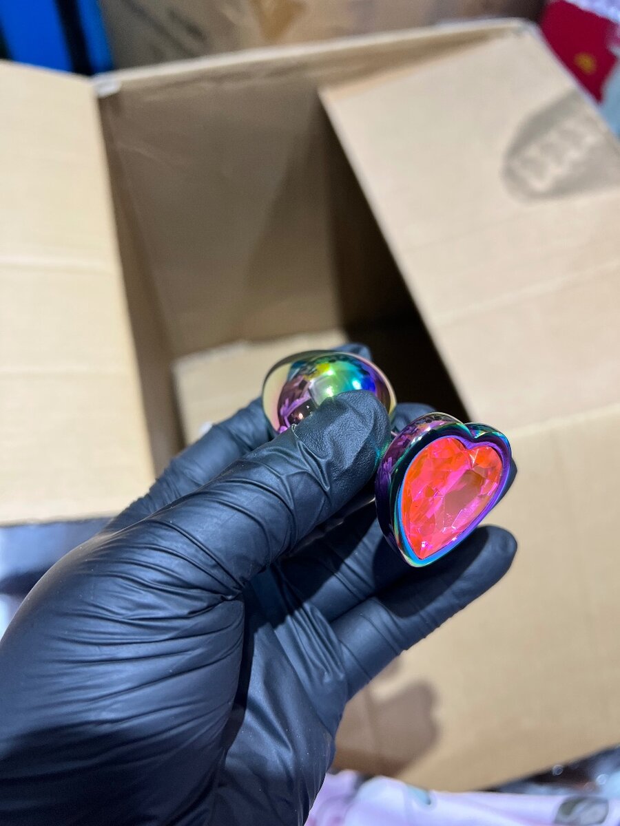 Plug bijou cœur arc-en-ciel