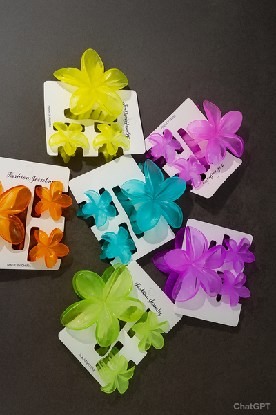 Ensemble de pinces à cheveux colorées