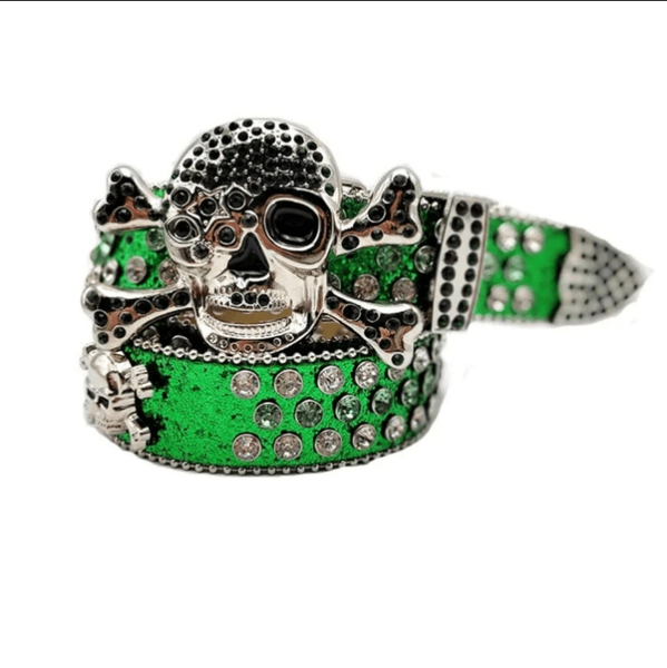 Bague tête de mort verte