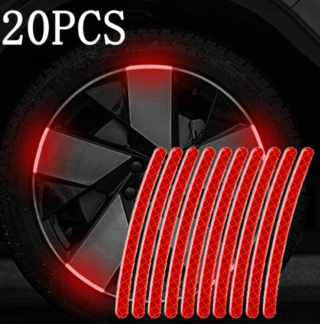 20 Pcs Car Wheel Hub Reflective Sticker Tire Rim Reflective