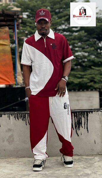 Ensemble décontracté rouge et blanc