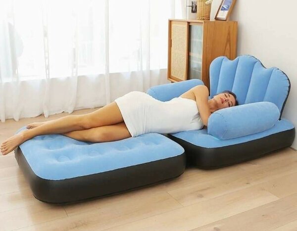 Canapé gonflable double couche pliable portable canapé pour