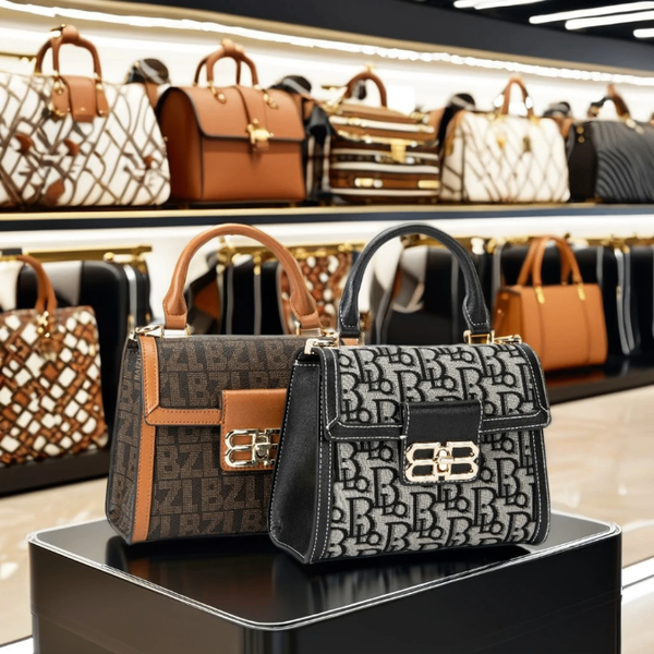 Sac à main Dior en cuir marron et noir