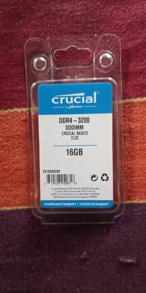 Mémoire Crucial 16GB DDR4-3200