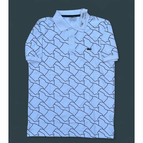 Polo coton glacé bleu