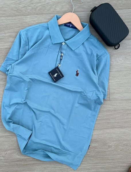 Polo bleu homme classique