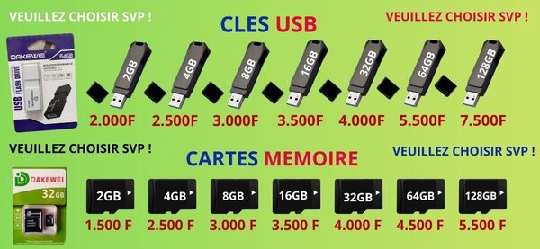 Clé USB et Carte Mémoire
