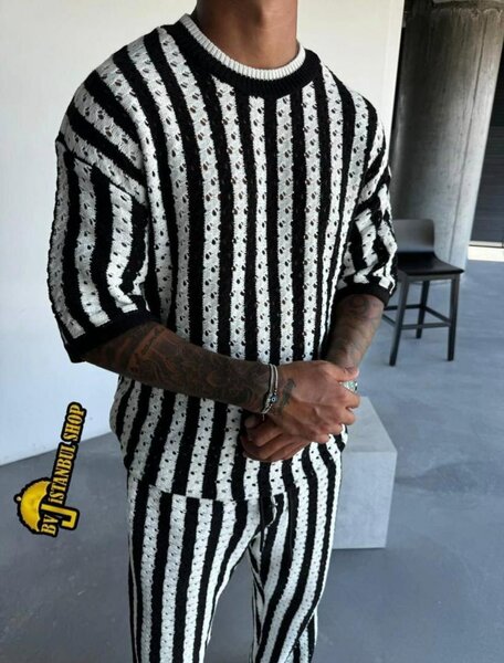 Set casual à motifs géométriques