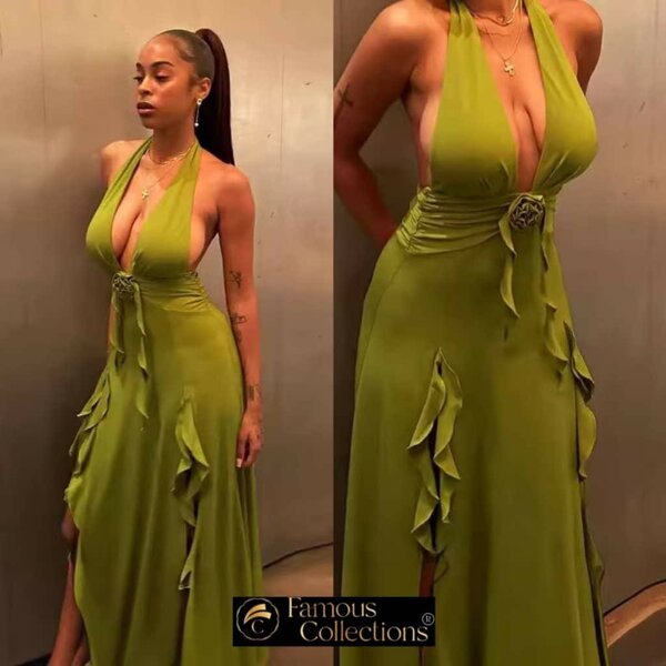 Robe Longue Verte Élégante