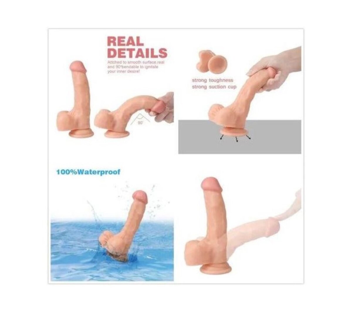 Dildo réaliste étanche 18+