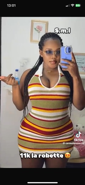 Robe rayée élégante SML