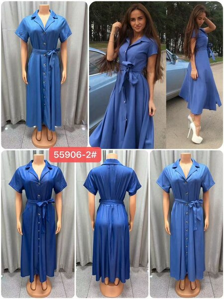 Robe chemise bleue élégante