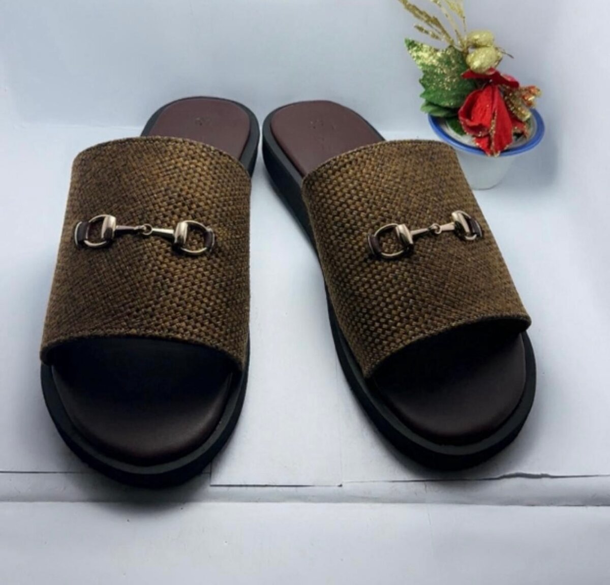 Sandales en toile jute