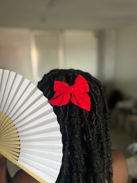 Accessoire cheveux nœud rouge