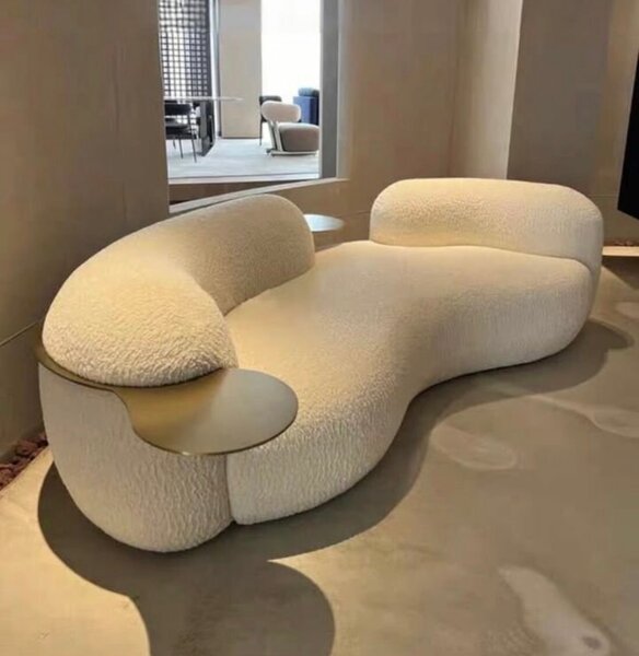 Canapé moderne design blanc en tissu