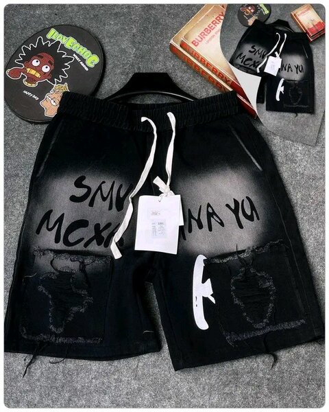 Shorts en denim imprimé