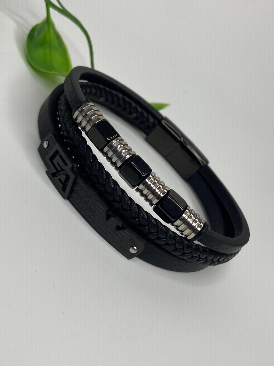 Unique Armani Leather Steel Wristwear