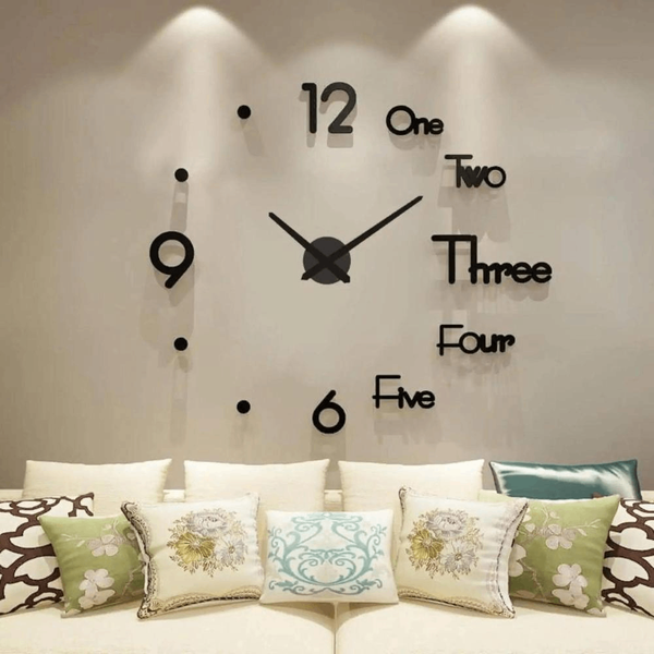 Modern 3D art MDF wall clock