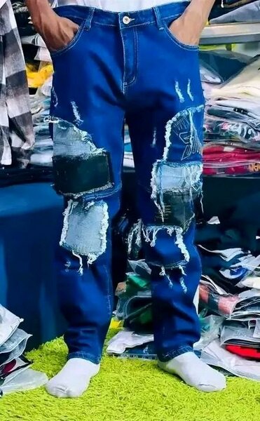 Jeans déchirés homme bleu