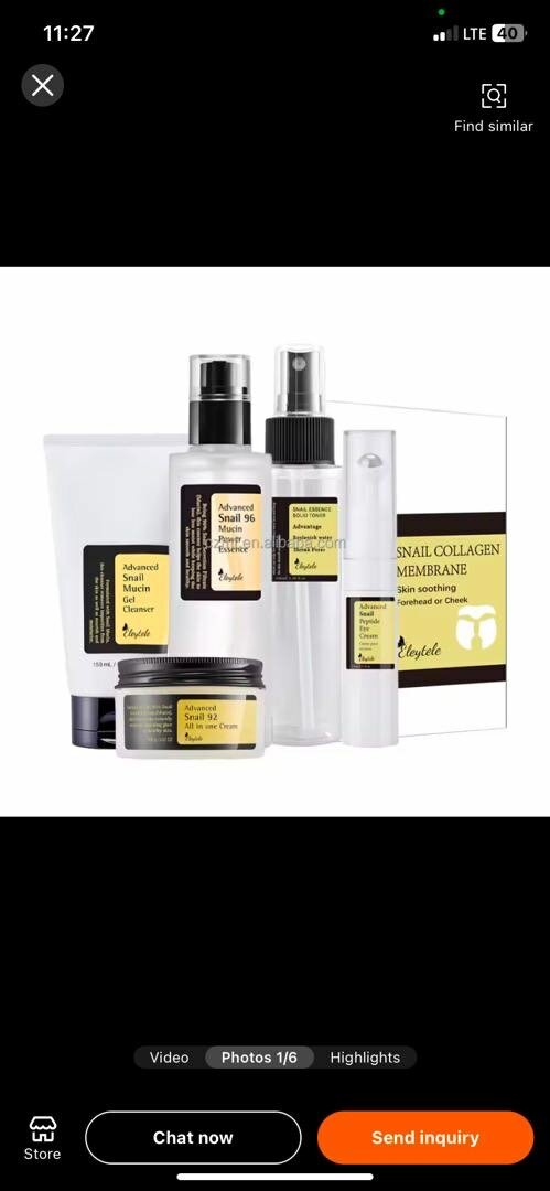 Skincare products snail