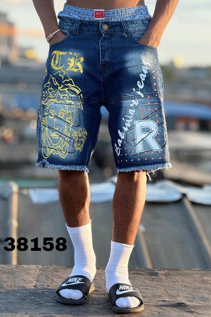 Shorts en jean imprimés