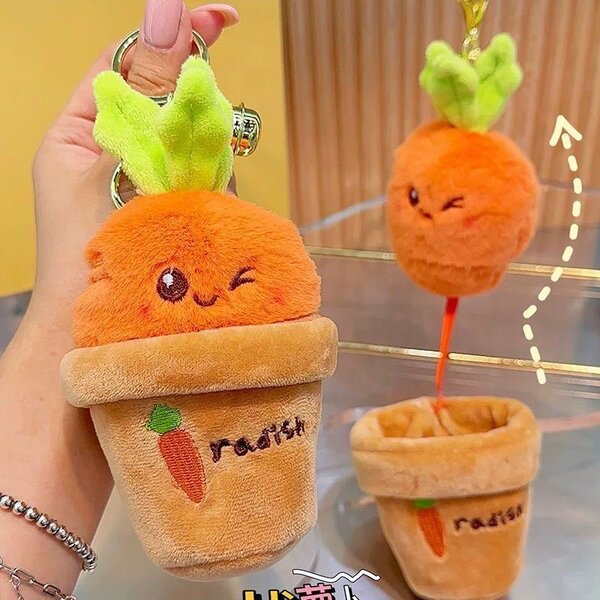 Porte-clés en peluche radis