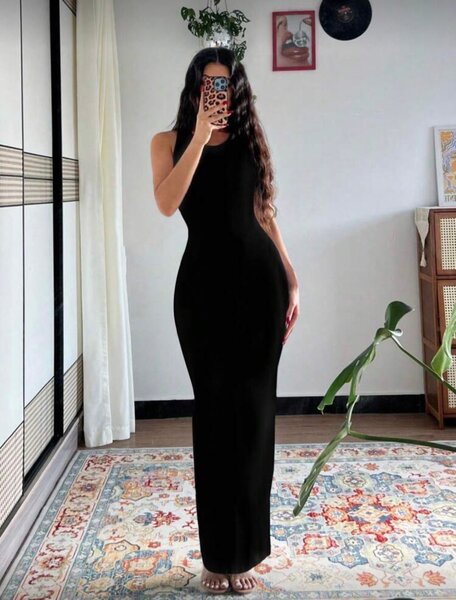 Robe maxi noire élégante
