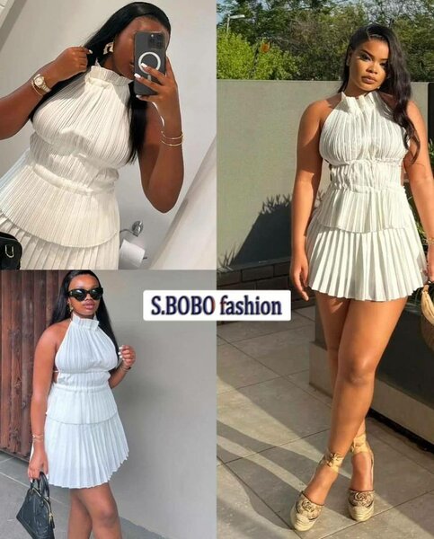 Robe plissée élégante femme